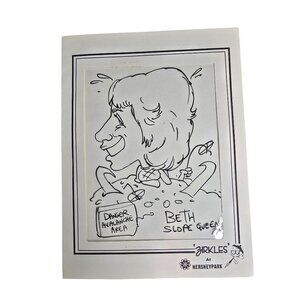 Caricature Art By Zirkles At Hersheypark Vtg Illustration Humor Cartoon Artwork